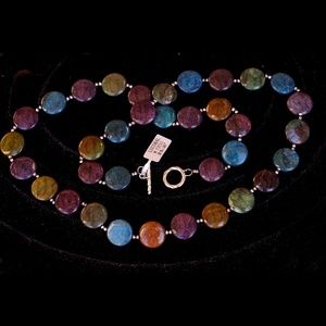 LUCORAL multicolor genuine stone necklace sterling